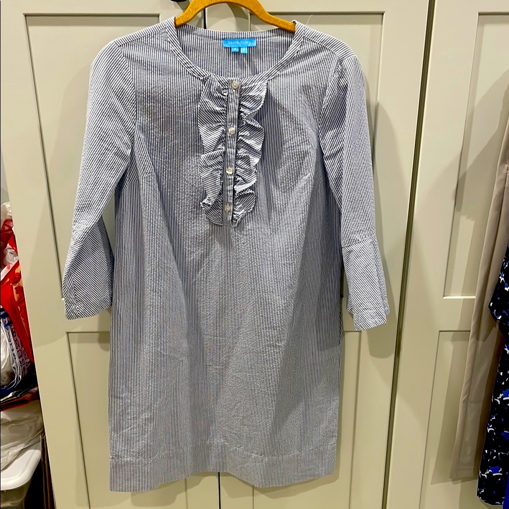 Draper James Blue and White Striped dress, sz 4, 100%cotton, knee length